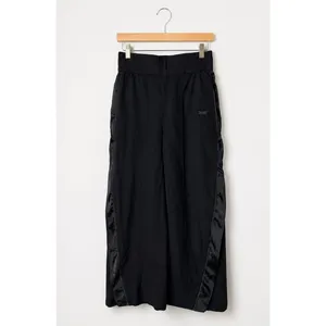 Reebok Victoria Beckham Pants‎ Women Small Black Wool Snap Side Satin Wide Leg thumbnail 2
