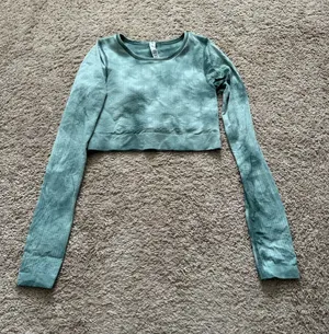 Lululemon Ebb to Street Long Sleeve Shirt Marble Dye Tidewater Teal Size 6 thumbnail 1