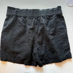 J. Crew Smocked Waist Linen Blend Shorts Ruffle‎ Elastic Black Size Small thumbnail 5