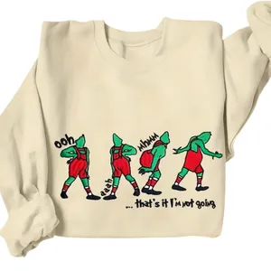 Women's Grinch Graphic Crew Neck Sweatshirt in Apricot, Size M​ thumbnail 1