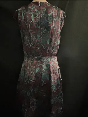 The Limited Black & Plum Brocade Fit-&-Flare Dress SZ 2 NWT thumbnail 2
