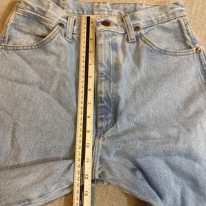 Wrangler High Rise Straight Leg Jeans Size 9x34 Light Wash Denim Vintage Boho thumbnail 5