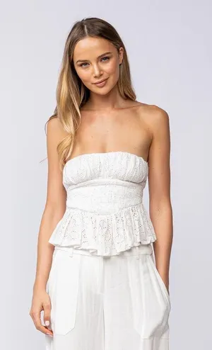 These Three Boutique Eyelet Back Tie Top thumbnail 1