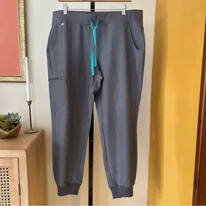 Figs Zamora Joggers Scrub Pants Technical Collection‎ Gray Teal Drawstring XLP thumbnail 2