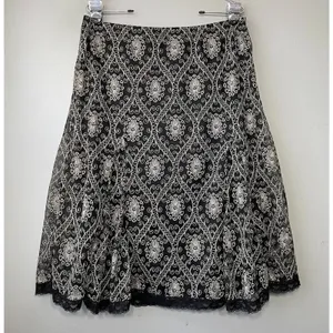 Black Whimsigoth Size Large Swing Skirt Dark Romantic Gothic Fairy Grunge Lace thumbnail 1