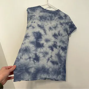 VS PINK VICTORIA'S SECRET PINK Perfect Crew Tee Blue Tie Dye Cotton Short Sleeve thumbnail 13