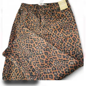 Madewell Leopard Print Low Slung Baggy Jeans NWT Size27 Sold Out Statement Jeans thumbnail 4