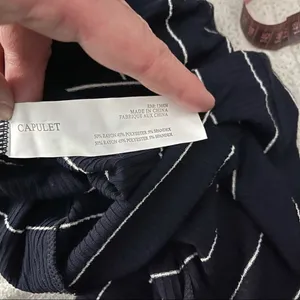 Revolve Capulet Mini Dress‎ Bodycon Navy White Stripe Rib Knit U Neck Size M NEW thumbnail 7