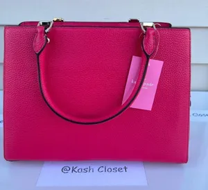 Kate Spade New York Bright Rose Leila Medium Triple Compartment Satchel Purse thumbnail 4