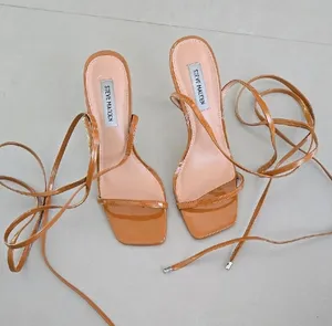 New Steve Madden Tan Block Heel Sandals 8.5M thumbnail 1
