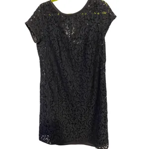 Loft Lace Shift Dress Floral Black Keyhole Back Ribbon Tie Elegant Cap‎ Sleeve thumbnail 2