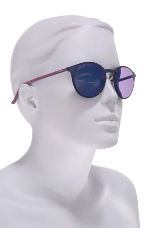 Gucci GG0504S-003 blue mirrored 52mm round unisex sunglasses thumbnail 1