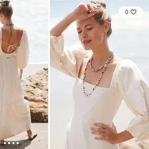 Anthropologie Cream Maxi Dress thumbnail 3