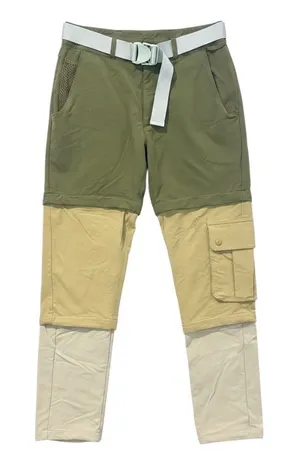Outdoor Voices RecTrek Zip-Off Convertible Pants Green Tan Tri-Color Size Small thumbnail 1