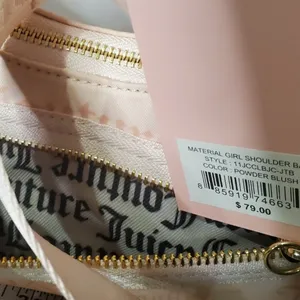 Juicy Couture Material Girl Nylon Shoulder Powder Blush Pink Crossbody Bag NEW thumbnail 6