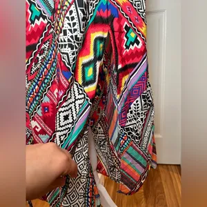 Speed Control New York Aztec Multicolor Print Long Dress Maxi Size Small thumbnail 5