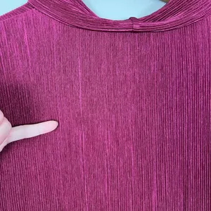 YAS Wrap Dress Womens Medium‎ Wine Maxi Long Sleeve Ribbed V-Neck Slinky Stretch thumbnail 11