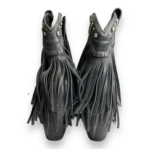 Zigi Finlandia Fringe Western Boot Black Size 7 Women's‎ New thumbnail 4