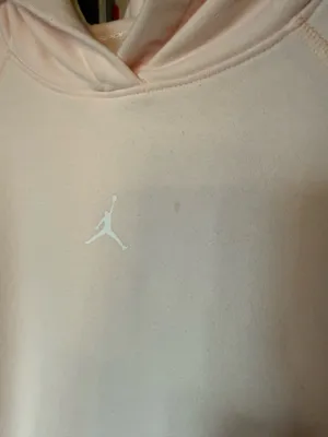 Light pink jordan cropped pullover hoodie thumbnail 2