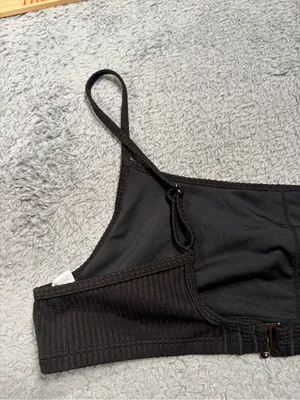 Halara ribbed bikini top swimsuit medium black thumbnail 6