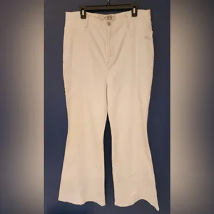 Free People We the Free Women's White Flared Pants with no Pockets Size 35 thumbnail 3