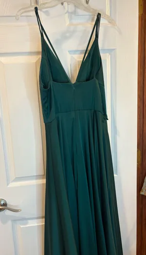 Emerald Green Silk Prom Dress thumbnail 3