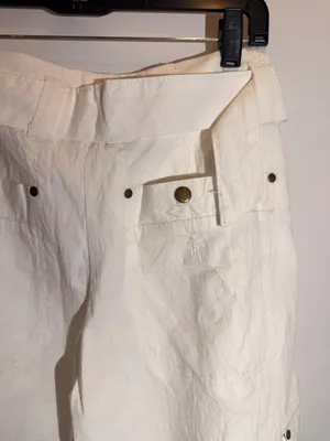 Free People Tidal Wave Cropped Cargo Culotte Pants O Ring Linen Size 0 thumbnail 3