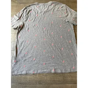 Old Navy Women's Gray Pink Flamingo Soft Wash Short Sleeve Tee‎ Size Large thumbnail 9
