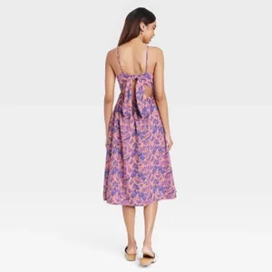 Universal Thread Boho Floral Tie-Back Midi Dress Cottagecore Garden Party XXL thumbnail 3