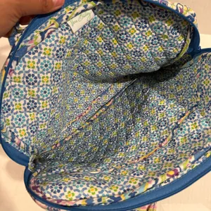Vintage Vera Bradley Quilted Paisley Blue Zip Top Tote Bag Granola Girl Artsy thumbnail 3