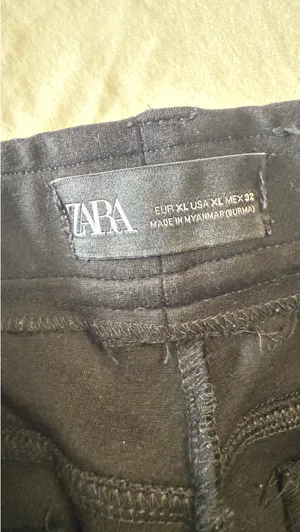 ZARA Black High-Rise Skinny Chino Pants - Size XL thumbnail 11