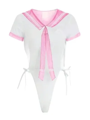 Seductive Lingerie Set With Side Split Tied Straps, Size L​ White Size L thumbnail 1