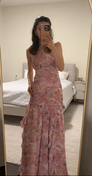 Revolve Pink Floral Dress thumbnail 1