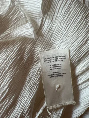 Aritzia Wilfred White Crinkle Button Down Blouse Small thumbnail 4