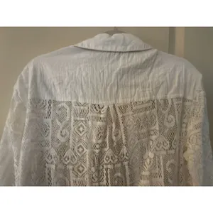 Becca by Rebecca Virtue White Button Down Cover Up Blouse Long Top Women's thumbnail 9