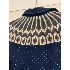Free People Blue Polka Dot Western Button Down Festival Long Sleeve Flannel‎ Top thumbnail 3