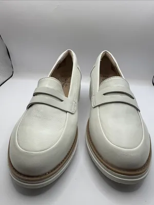 NWOB Clarks Collection Sharon Ranch White Leather Loafers Wedge Shoes Size 5 thumbnail 10