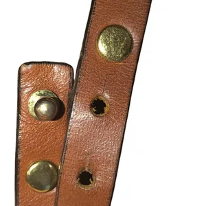 Tory Burch Leather Wrap Bracelet Brown Gold Tone Logo Studs Boho Chic Equestrian thumbnail 6