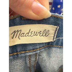 Madewell Womens Button slim Wide Leg crop size 23 Denim Jeans Medium Wash casual thumbnail 8
