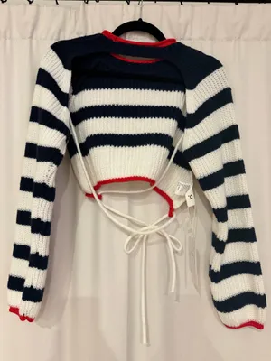 Commence striped cropped sweater thumbnail 3