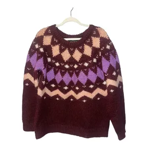 Vero Moda Womens Purple Filipa‎ Fair Isle Sweater, XL thumbnail 2