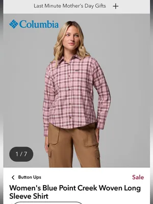 Columbia organic cotton plaid shirt M thumbnail 6