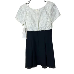 VIntage Scott McClintock 80s 90s Floral‎ Lace Short Sleeve Mini Dress Size 8 thumbnail 10