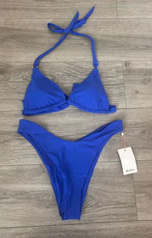 New Quince Italian Triangle Top & High-Leg Bikini Bottom Size Large thumbnail 1