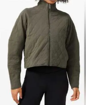 Lululemon Olive‎ Green Quilted Calm Jacket thumbnail 1