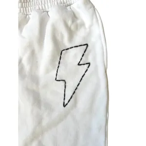 Unemployed Denim White‎ Embroidered Sweatpants XS Lightning Bolt Streetwear EUC thumbnail 2