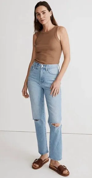 Madewell The Perfect Vintage Straight Jean Women Light Washed Blue Jeans Size 27 thumbnail 3