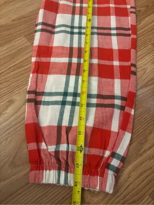 Old Navy Red White Green Plaid Flannel Jogger Style Pajama Pants Size Small thumbnail 7