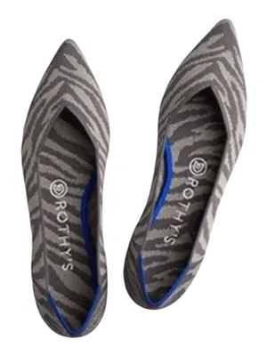 VHTF: Retired Rothy’s ➤ The Point Flats ➤ Grey Zebra Stripe Print ➤ 8M ➤ Sustain thumbnail 14