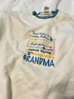 Vintage Grandma Sweatshirt White Size XL thumbnail 3